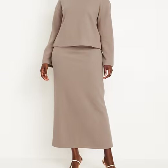 Old Navy Chocolate Malted Cozy Maxi Column Skirt/NWT/L - Picture 6 of 15